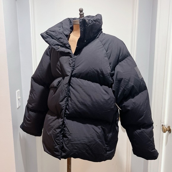 Adidas Women's Sportswear Big Baffle Down Jacket Black Size L * NEW - Picture 3 of 9